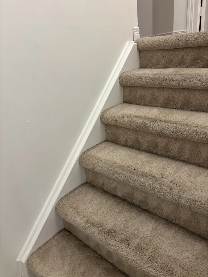 Brampton staircase with carpet cleaned, treads and risers finished